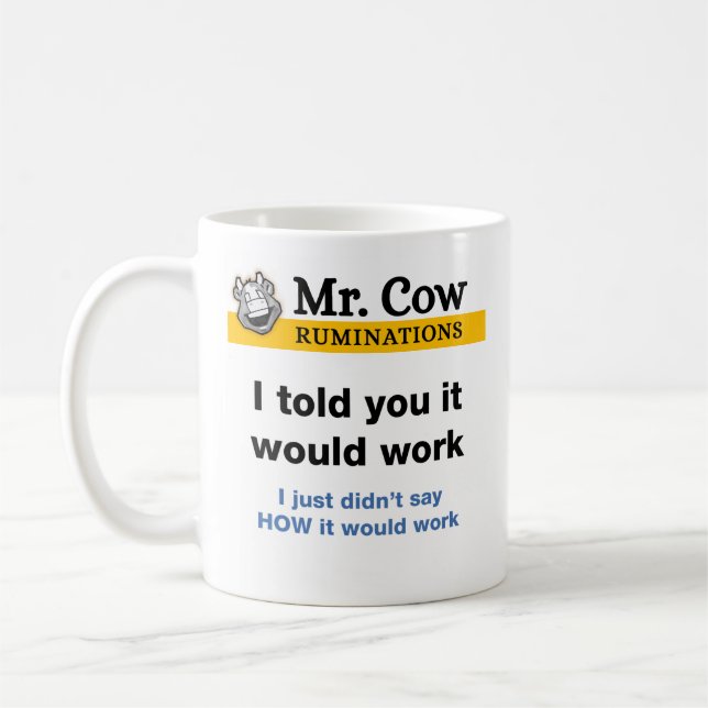 Café Sr. caneca de vaca. Eu disse que funcionaria. (Esquerda)