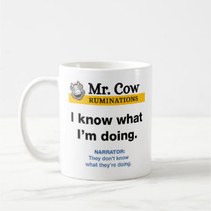 Café Sr. caneca de vaca. Eu sei o que estou fazendo