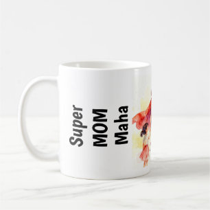 Café Super Mãe Meu Herói Diário Caneca de Aquarela-pers