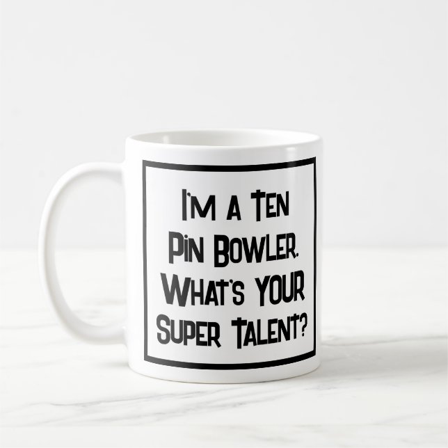 Café Super Talento de Jogador de Boliche. Caneca de Caf (Esquerda)
