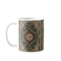 Tapete Marroquino Estilo Verde Esmeralda Caneca de