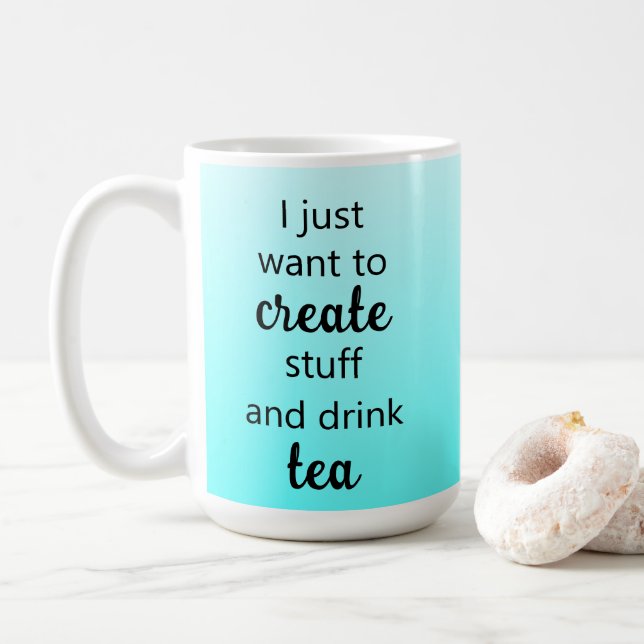 Café Teal Crie e beba a caneca de chá (Com Donut)