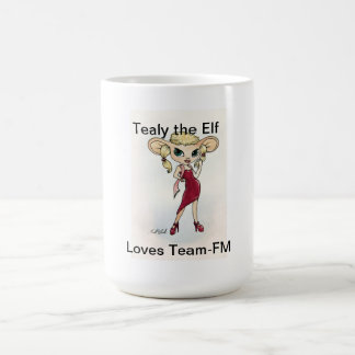 Café Tealy o duende ama a caneca de Equipe-FM
