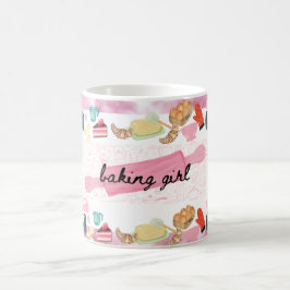 Café Tema de caneca de confeiteiros estilo baking girl