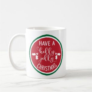 Café Tenham Uma Caneca De Natal Holly Jolly