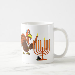 Café Thanksgivukkah Turquia que ilumina a caneca de