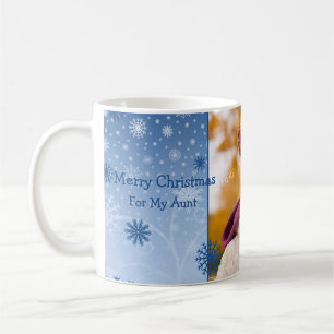 Café Tia Foto Caneca do Feliz Natal dos flocos de neve