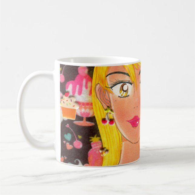 Café Toalha, menina que ama doces | em uma caneca de (Esquerda)