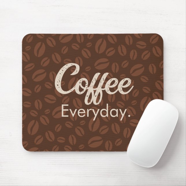 Café Todos Os Dias. Café Feijão Castanho Mousepad (Com mouse)