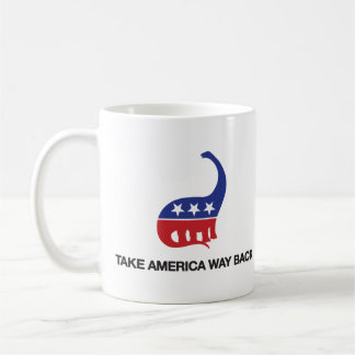 Café Tome a caneca da parte traseira da maneira de
