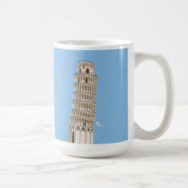 Café Torre inclinada da caneca de Pisa
