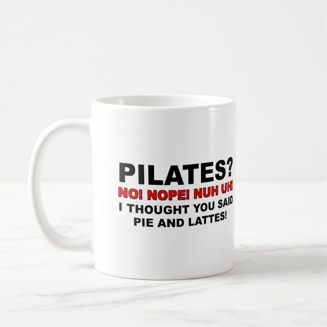 Café Torta de Pilates e Lattes Caneca Divertida (Esquerda)