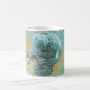 Café Trabalhos de arte do peixe-boi na caneca de