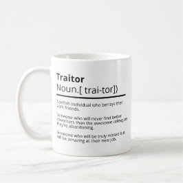 Café Traidor engraçado personalizado deixando caneca de
