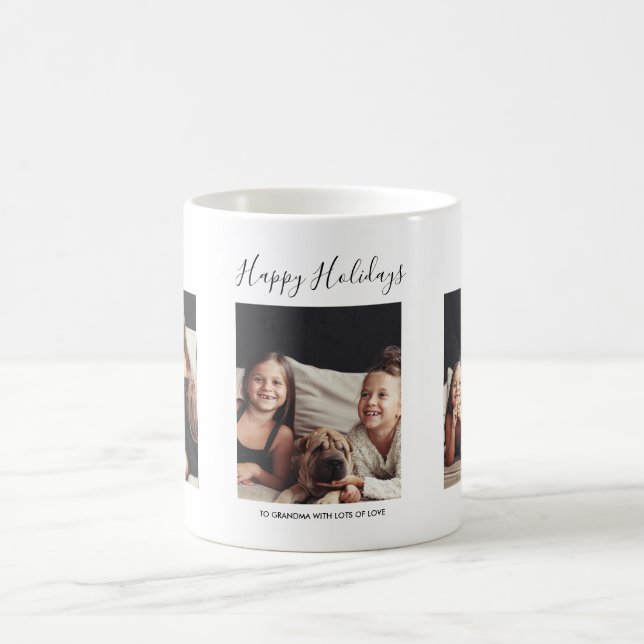 Café Três fotos personalizadas de caneca de Natal (Centro)