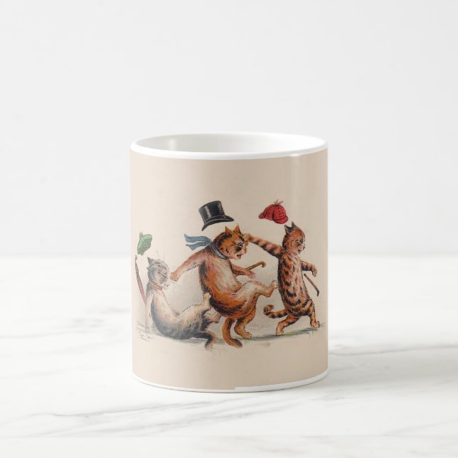 Café Três gatos de queda por Louis Wain; Caneca animal (Centro)