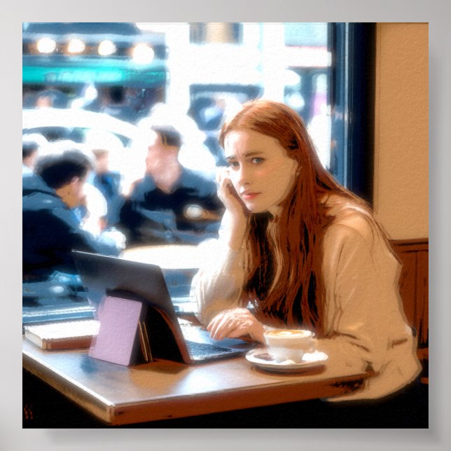 "Café Triste" Impressão de Poster Arte de Parede d (Frente)