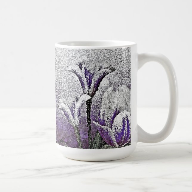 Café Tulipas Roxas - Caneca de Pintura (Direita)