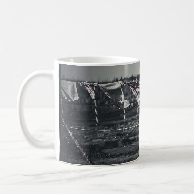 Café Uma boa dia para caneca de roupa  (Esquerda)