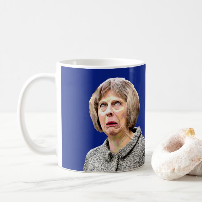 Café UMA CANECA DE BREXIT. O divertimento Theresa pode (Com Donut)
