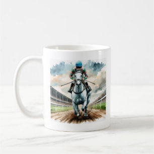 Café Uma caneca de corrida com um alongamento.