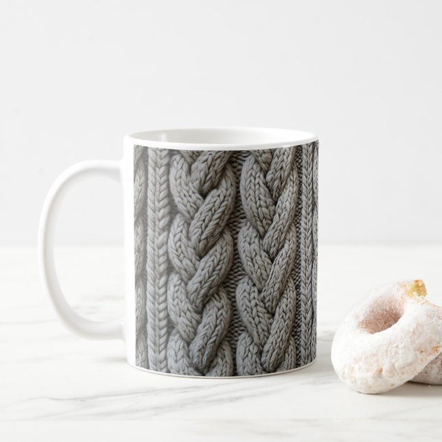 Café Uma caneca de tecido de malha (Com Donut)