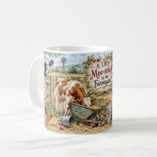 Café Uma Caneca de Vaca da Fazenda Um Pouco Moo-schief