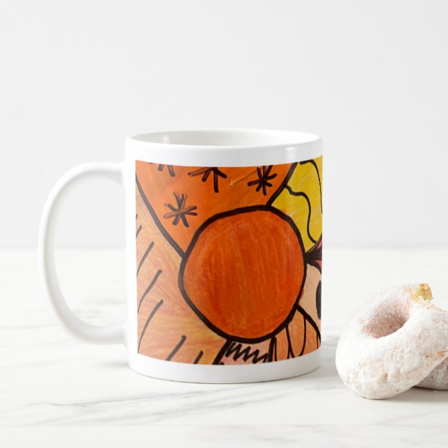 Café Uma dica da caneca "All day" de Z (Com Donut)