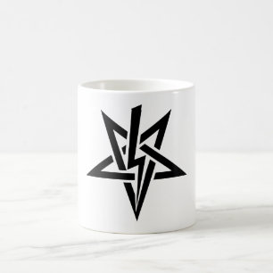 Café Única caneca preta de Anton Szandor LaVey Sigil