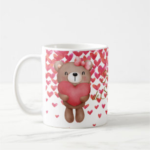 Café Ursos e coração, caneca de café, presente do Dia d