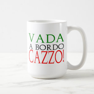 Café Vada uma caneca de Cazzo do bordo