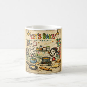 Café Vamos Fazer um Caneca de Bolo