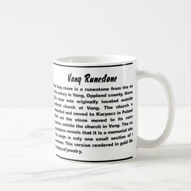 Café Vang Runestone - caneca de contorno Dourada (Direita)