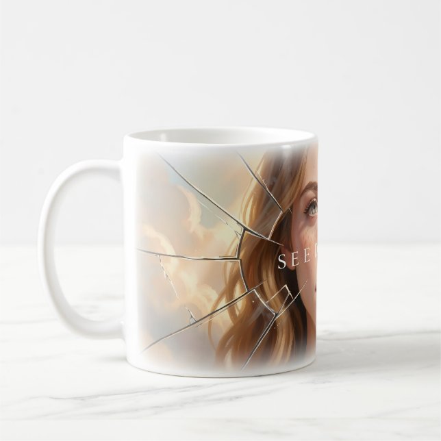 Café 👁️ Veja Mais Profundo Caneca de Cerâmica de Vidro (Esquerda)