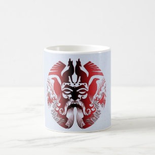 Café vermelho, caneca branca clássica de Odin