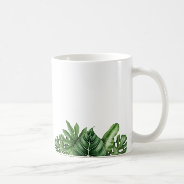 Café Víblias tropicais - caneca de Monstera Leaf (Direita)
