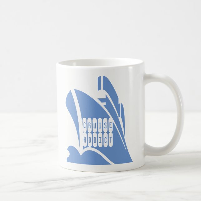 Café Viciado em cruzeiros. Uma caneca para amantes de c (Direita)