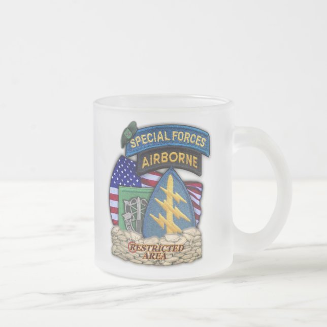 Café Vidro Jateado 10o Caneca gelado do flash das boinas verdes de (Direita)