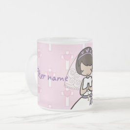 Café Vidro Jateado Adorável caneca de nome da Primeira Comunhão