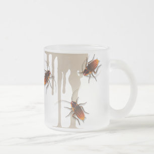 Café Vidro Jateado Bugzeez_Icky Sticky Roaches pingando caneca de vid