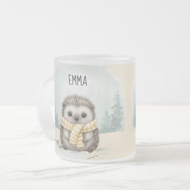 Café Vidro Jateado Cachecol Caneca Personalizada de Ourico Pintado à  (Frente Esquerda)