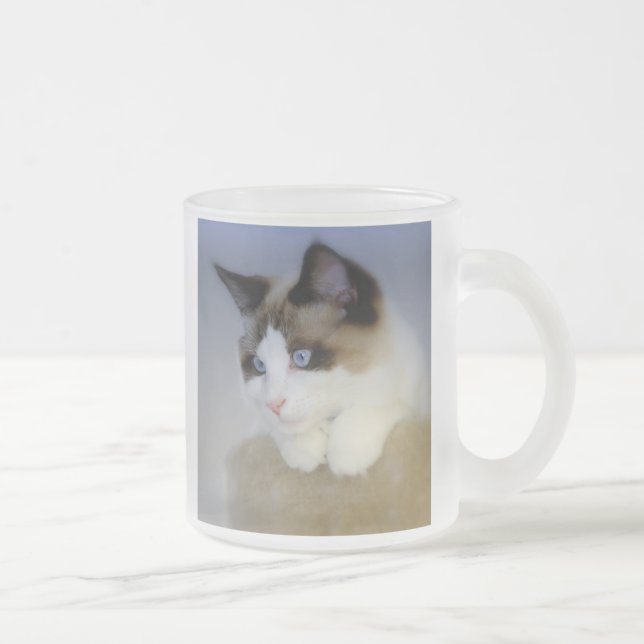 Café Vidro Jateado Caneca azul do fosco de Little Boy (Direita)
