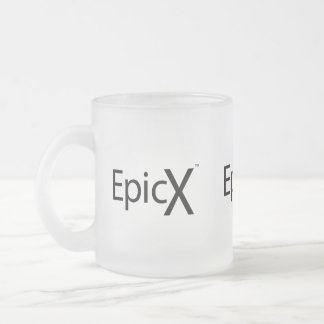 Café Vidro Jateado Caneca com EpicX (logotipo de 3 textos -