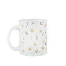 Caneca com padrão de flores de margarida