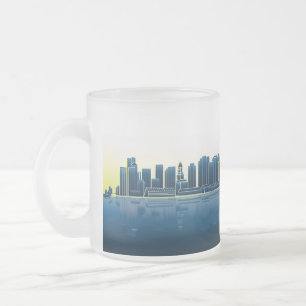 Café Vidro Jateado Caneca consciente da skyline de Boston
