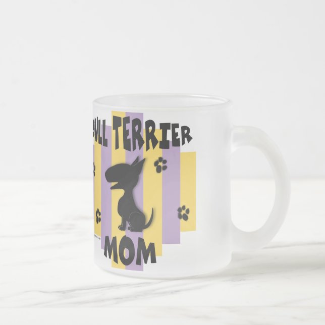Café Vidro Jateado Caneca da mamã de bull terrier (Direita)