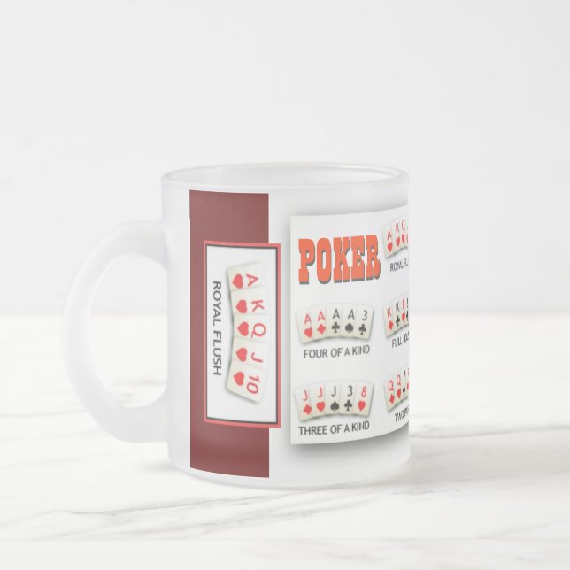 CAFÉ VIDRO JATEADO CANECA DA MÃO DE PÓQUER DO FOSCO (Esquerda)