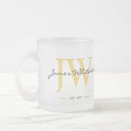 Café Vidro Jateado Caneca de Aniversário com Iniciais Personalizadas,