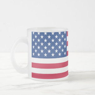 Café Vidro Jateado caneca de bandeira dos EUA
