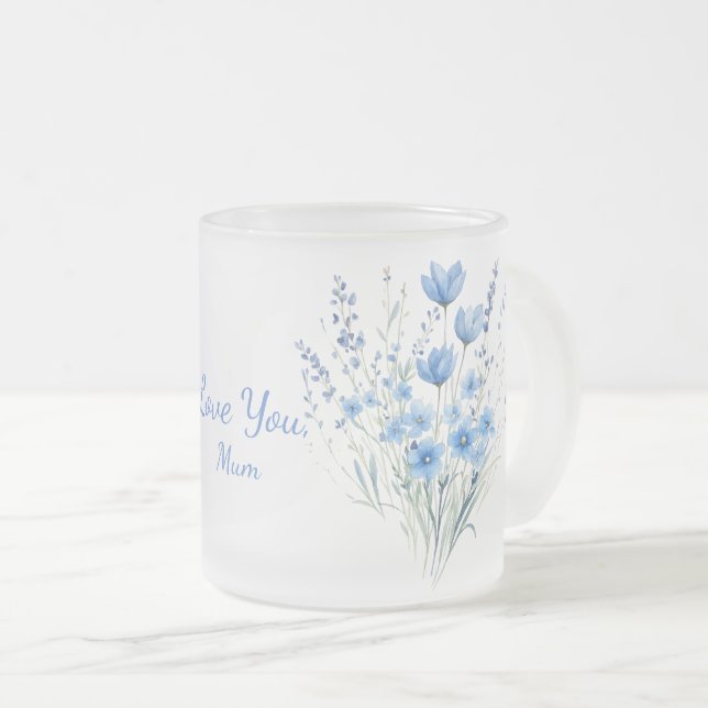 Café Vidro Jateado Caneca de Buquê de Flores Silvestres Personalizada (Frente Esquerda)